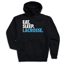 Lacrosse Hooded Sweatshirt - Eat. Sleep. Lacrosse. [Black/Youth Large] - SS