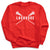 Girls Lacrosse Crew Neck Sweatshirt - Lacrosse Crossed Girl Sticks [Red/Youth Medium] - SS