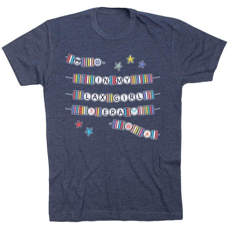 Girls Lacrosse Short Sleeve T-Shirt - In My Lax Girl Era [Navy/Adult XX-Large] - SS