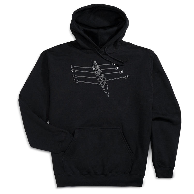 Crew Hooded Sweatshirt - Crew Row Team Sketch [Black/Adult Medium] - SS