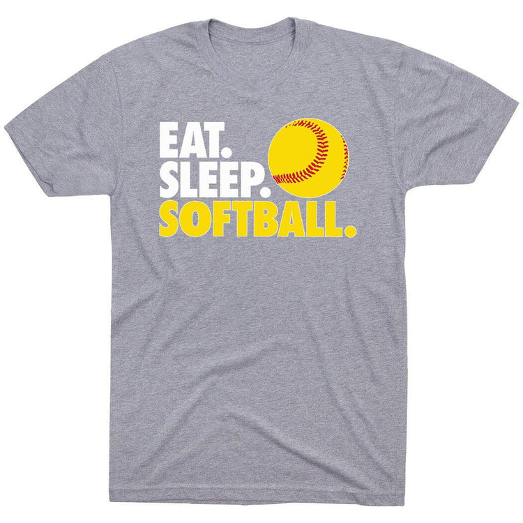 Softball T-Shirt Short Sleeve Eat. Sleep. Softball. [Gray/Adult X-Large] - SS