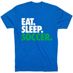 Soccer T-Shirt Short Sleeve Eat. Sleep. Soccer. [Royal/Youth Small] - SS