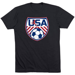 Soccer Short Sleeve T-Shirt - Soccer USA [Black/Adult X-Large] - SS