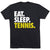 Tennis T-Shirt Short Sleeve Eat. Sleep. Tennis. [Black/Youth Large] - SS