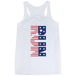 Flowy Racerback Tank Top - Patriotic Run [White/Adult Large] - SS