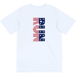 Men's Running Short Sleeve Tech Tee - Patriotic Run [White/Adult Small] - SS