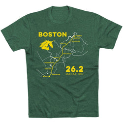 Running Short Sleeve T-Shirt - Boston Route [Forest Green/Adult Small] - SS