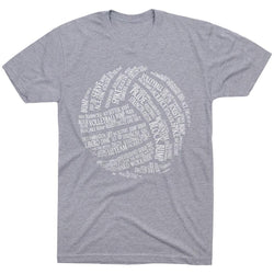 Volleyball T-Shirt Short Sleeve Volleyball Words [Gray/Youth Small] - SS