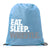 Wrestling Drawstring Backpack Eat Sleep Wrestle (Stack) [Light Blue] - SS