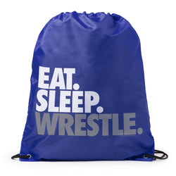 Wrestling Drawstring Backpack Eat Sleep Wrestle (Stack) [Royal] - SS