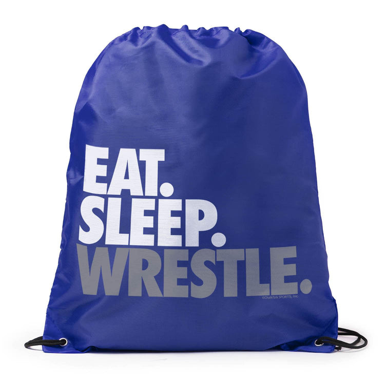 Wrestling Drawstring Backpack Eat Sleep Wrestle (Stack) [Royal] - SS