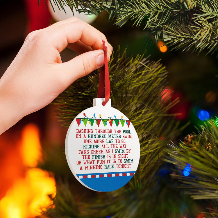 Swimming Round Ceramic Ornament - Jingle All the Way