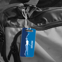 Swimming Bag/Luggage Tag - Personalized Swimmer Girl