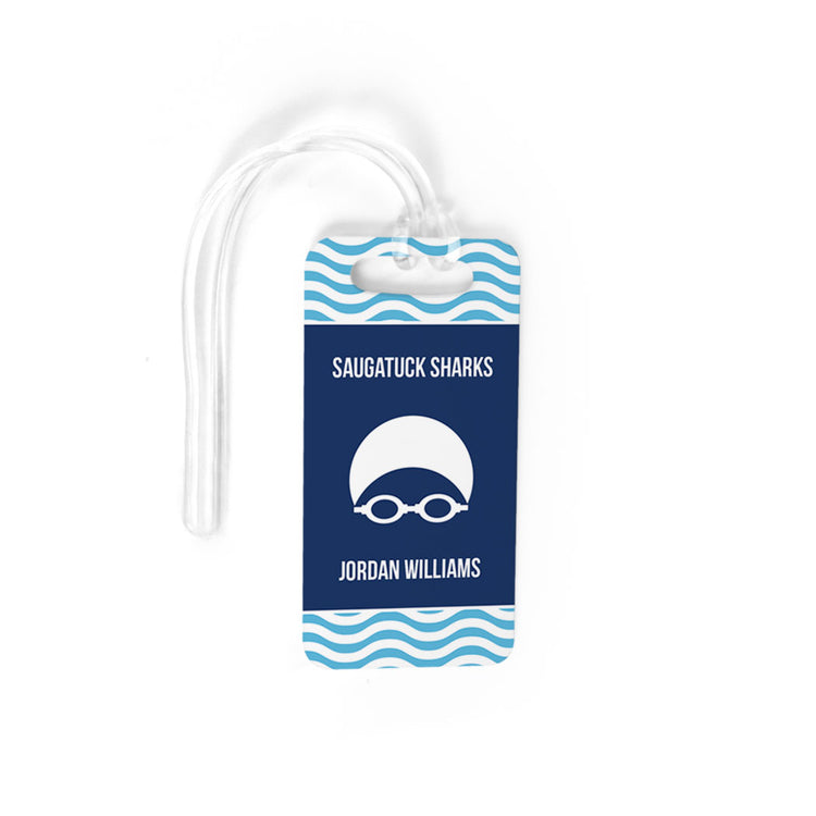 Swimming Bag/Luggage Tag - Personalized Swim Team with Swimmer