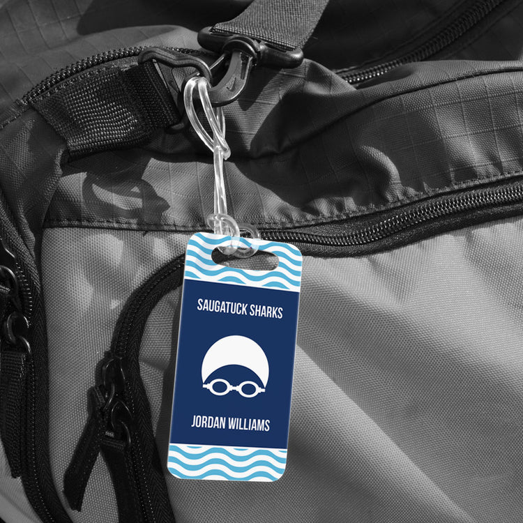 Swimming Bag/Luggage Tag - Personalized Swim Team with Swimmer