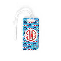 Swimming Bag/Luggage Tag - Personalized Swimming Pattern Monogram