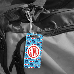 Swimming Bag/Luggage Tag - Personalized Swimming Pattern Monogram