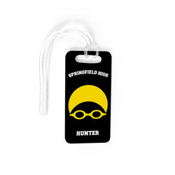 Swimming Bag/Luggage Tag - Personalized Swim Team Goggles and Cap
