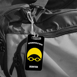 Swimming Bag/Luggage Tag - Personalized Swim Team Goggles and Cap