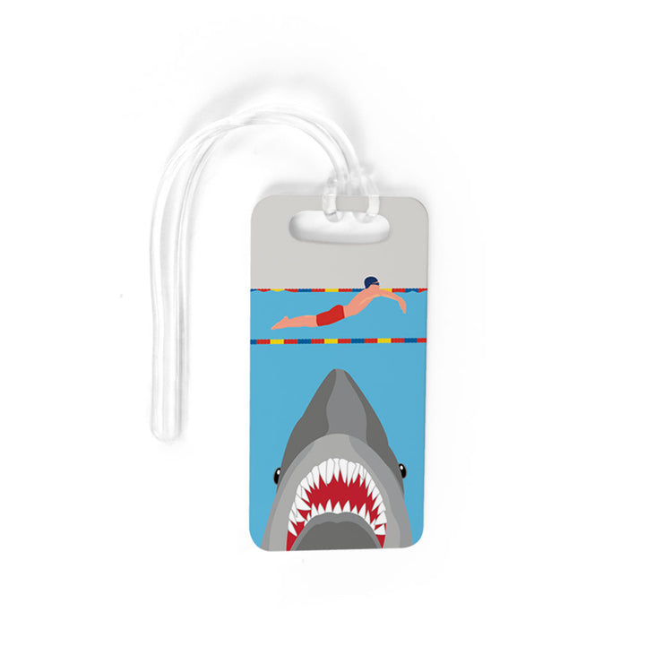 Swimming Bag/Luggage Tag - Shark Attack (Guy Swimmer)
