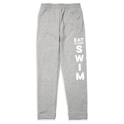 Swimming Fleece Sweatpants - Eat Sleep Swim [Gray/Youth Large] - SS