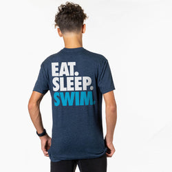 Swimming Short Sleeve T-Shirt - Eat. Sleep. Swim. (Back Design)