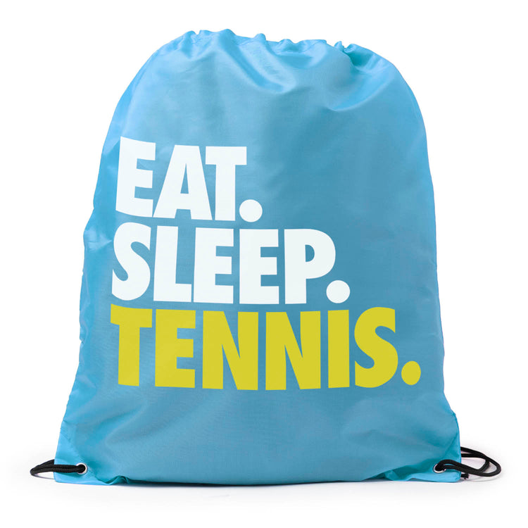 Tennis Drawstring Backpack Eat. Sleep. Tennis. [Light Blue] - SS