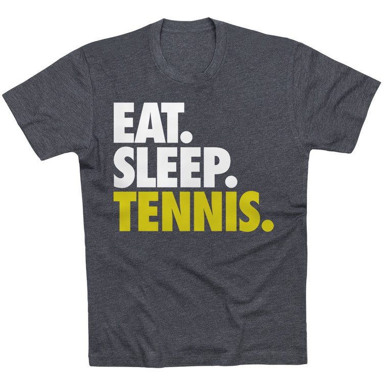 Tennis T-Shirt Short Sleeve Eat. Sleep. Tennis. [Adult Medium/Charcoal] - SS