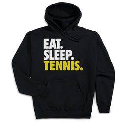 Tennis Hooded Sweatshirt - Eat. Sleep. Tennis. [Adult X-Large/Black] - SS