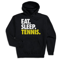 Tennis Hooded Sweatshirt - Eat. Sleep. Tennis. [Youth Large/Black] - SS