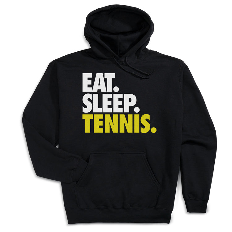 Tennis Hooded Sweatshirt - Eat. Sleep. Tennis. [Adult X-Large/Black] - SS