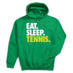 Tennis Hooded Sweatshirt - Eat. Sleep. Tennis. [Adult X-Large/Green] - SS