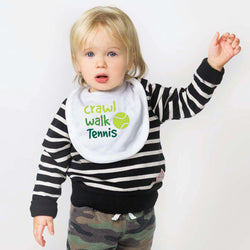 Tennis Baby Bib - Crawl Walk Tennis