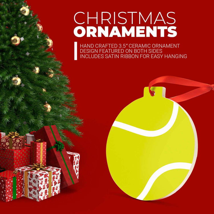 Tennis Round Ceramic Ornament - Tennis Ball Graphic