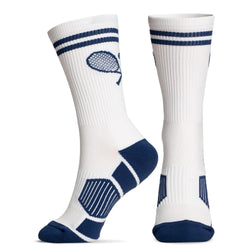 Tennis Woven Mid-Calf Socks - Crossed Racquets