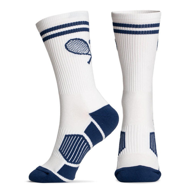 Tennis Woven Mid-Calf Socks - Crossed Racquets