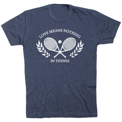 Tennis Short Sleeve T-Shirt - Love Means Nothing In Tennis [Adult Small/Navy] - SS