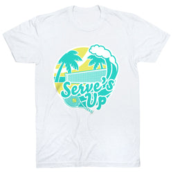 Tennis Short Sleeve T-Shirt - Serve's Up [Adult Small/White] - SS