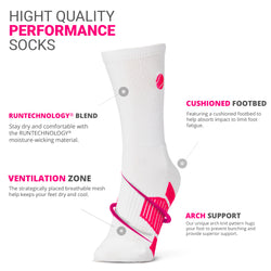 Tennis Mid-Calf Socks - Ball (Emb) - Pink