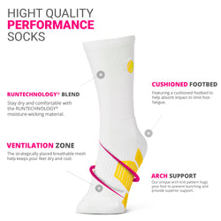 Tennis Mid-Calf Socks - Ball (Emb) - Yellow