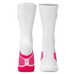Tennis Mid-Calf Socks - Crossed Racquet (Emb) - Pink