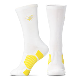 Tennis Mid-Calf Socks - Crossed Racquet (Emb) - Yellow