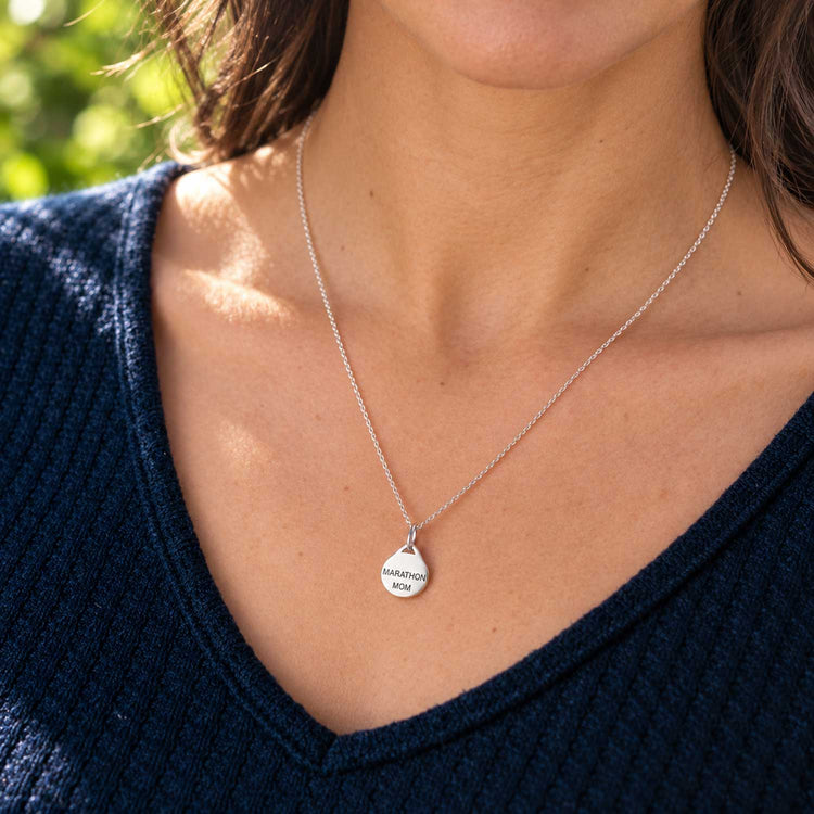 Sterling Silver Marathon Mom Necklace