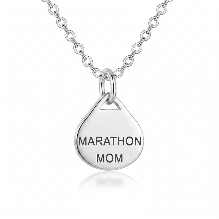 Sterling Silver Marathon Mom Necklace