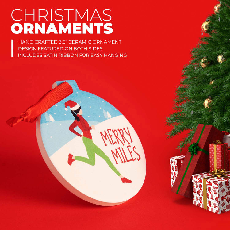 Running Round Ceramic Ornament - Merry Miles Female