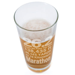 26.2 Math Miles 16 oz Beer Pint Glass