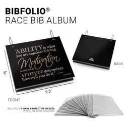 GFAR BibFOLIO® Race Bib Album - Ability. Motivation. Attitude