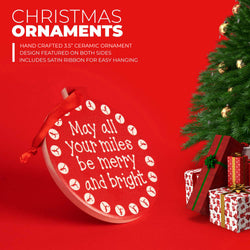 Running Round Ceramic Ornament - May All Your Miles Be Merry