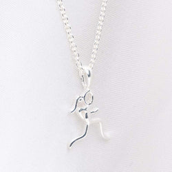 Sterling Silver Mini Stick Figure Runner Necklace