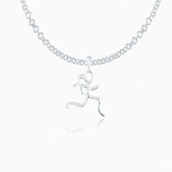 Sterling Silver Mini Stick Figure Runner Necklace